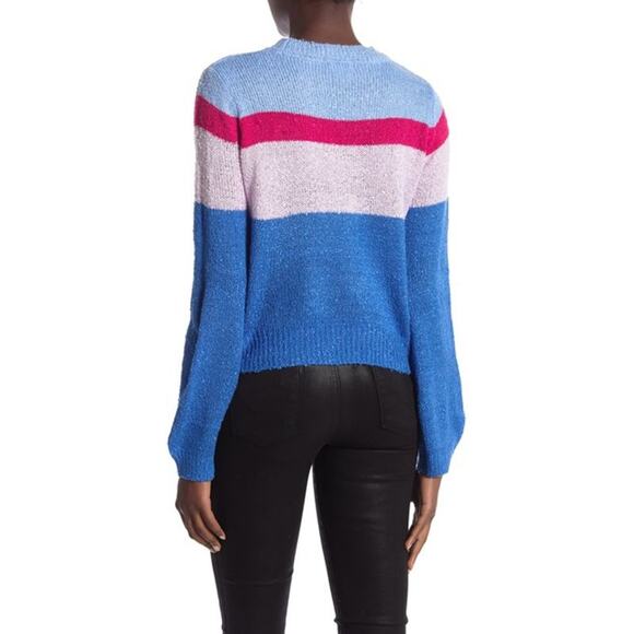 Ten Sixty Sherman Blue Crew Neck Striped Long Sleeve Sweater XL Women's - Picture 4 of 6